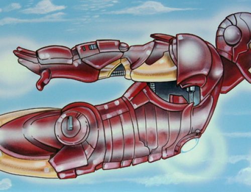 Iron Man Flying Mural